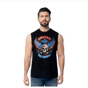 Men's Black Graphic Tank Top with Skull Design